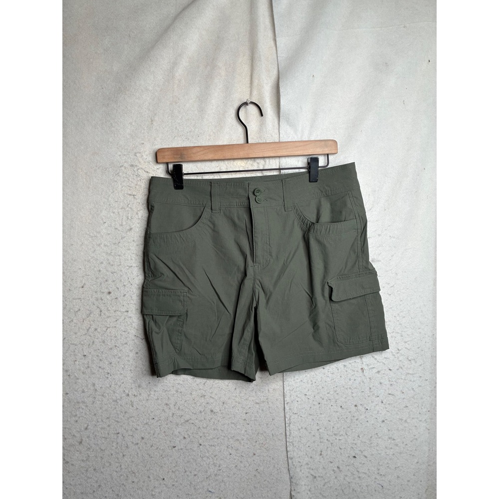 Eddie Bauer Summer Trail Shorts Womens 8 Green Cargo Hiking Outdoor 1668847